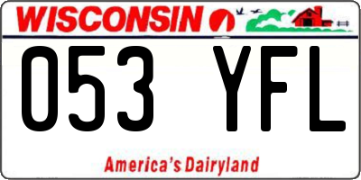 WI license plate 053YFL