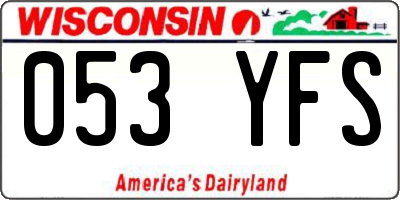 WI license plate 053YFS