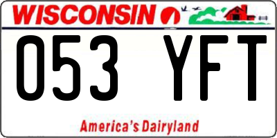 WI license plate 053YFT