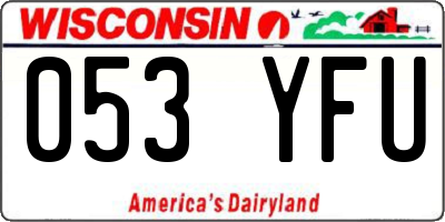 WI license plate 053YFU