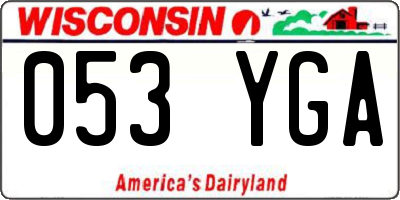 WI license plate 053YGA
