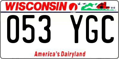 WI license plate 053YGC