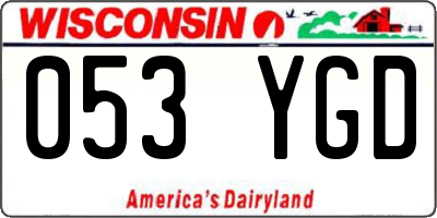 WI license plate 053YGD