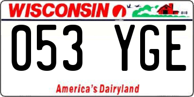 WI license plate 053YGE