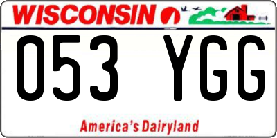 WI license plate 053YGG