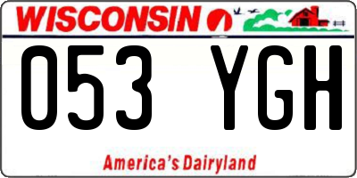 WI license plate 053YGH