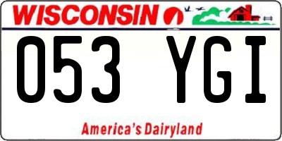 WI license plate 053YGI
