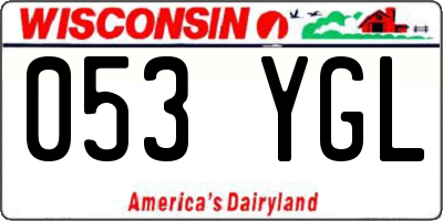 WI license plate 053YGL