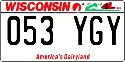 WI license plate 053YGY