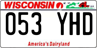 WI license plate 053YHD