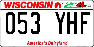 WI license plate 053YHF