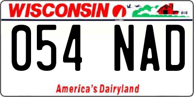 WI license plate 054NAD