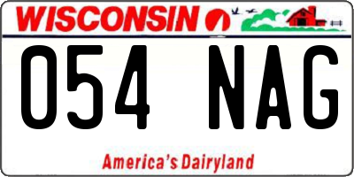 WI license plate 054NAG