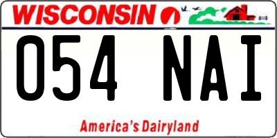 WI license plate 054NAI