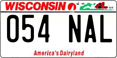 WI license plate 054NAL