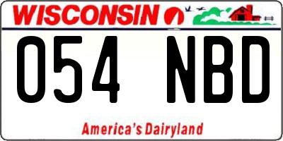 WI license plate 054NBD