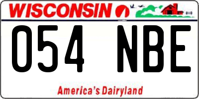 WI license plate 054NBE