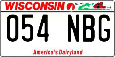 WI license plate 054NBG