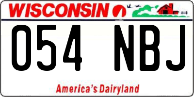 WI license plate 054NBJ