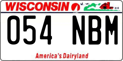 WI license plate 054NBM