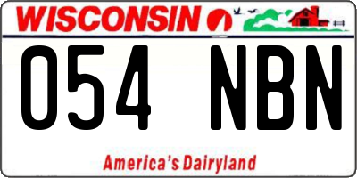 WI license plate 054NBN