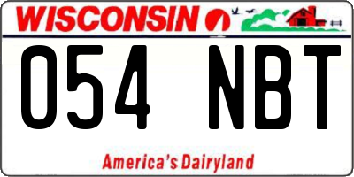WI license plate 054NBT