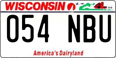 WI license plate 054NBU