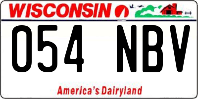 WI license plate 054NBV