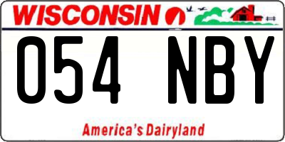WI license plate 054NBY