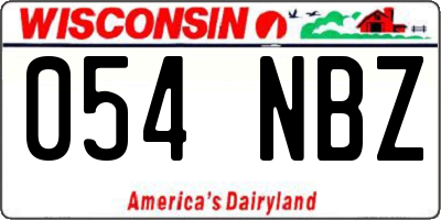 WI license plate 054NBZ
