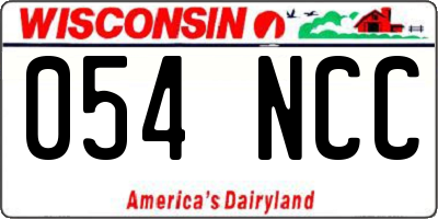 WI license plate 054NCC