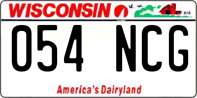 WI license plate 054NCG