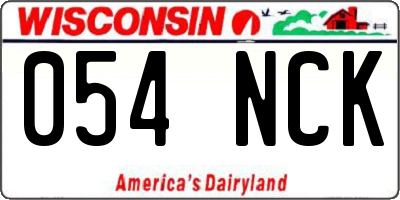 WI license plate 054NCK