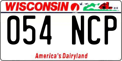 WI license plate 054NCP