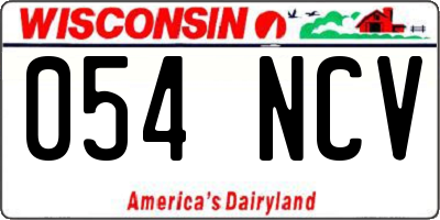 WI license plate 054NCV