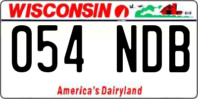 WI license plate 054NDB