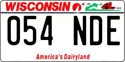WI license plate 054NDE