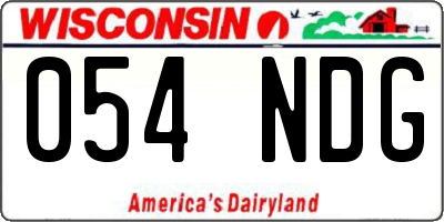 WI license plate 054NDG