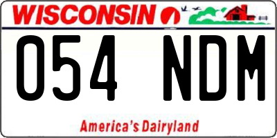 WI license plate 054NDM