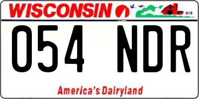 WI license plate 054NDR