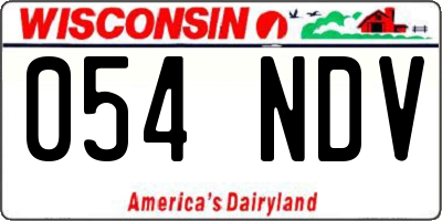 WI license plate 054NDV