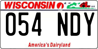 WI license plate 054NDY
