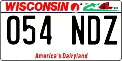 WI license plate 054NDZ