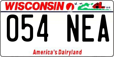 WI license plate 054NEA
