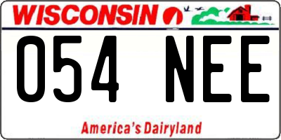WI license plate 054NEE