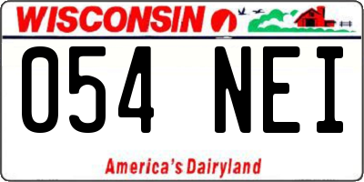 WI license plate 054NEI