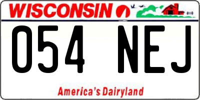 WI license plate 054NEJ