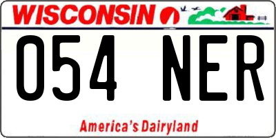 WI license plate 054NER