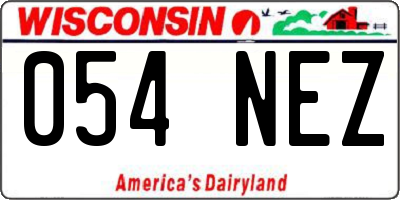 WI license plate 054NEZ