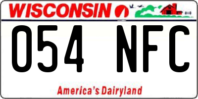 WI license plate 054NFC